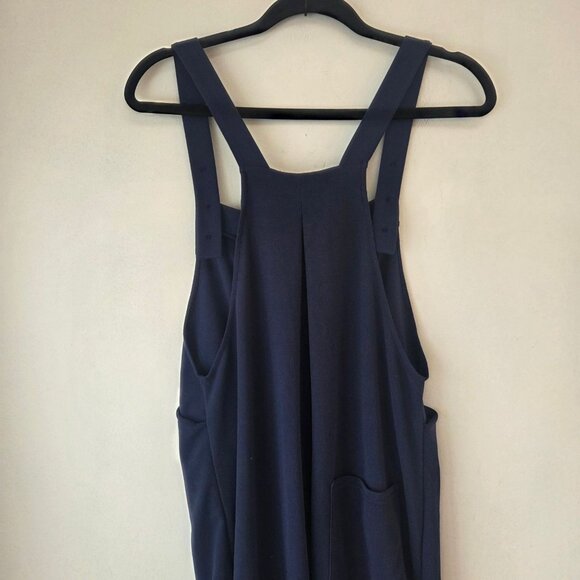 Halara Navy Blue Pockets Waffle Casual Jogger Overalls Jumpsuit Women's M - Picture 5 of 9